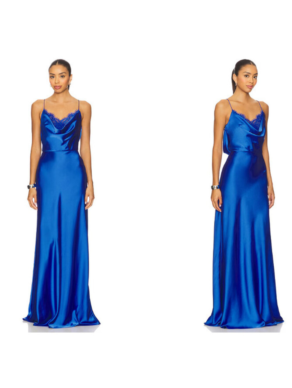 Rebecca Vallance Remi Gown Lace contrast at neckline back blue size 6US $900msrp